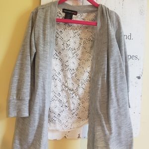 Kids Gray with Cream lace shirt